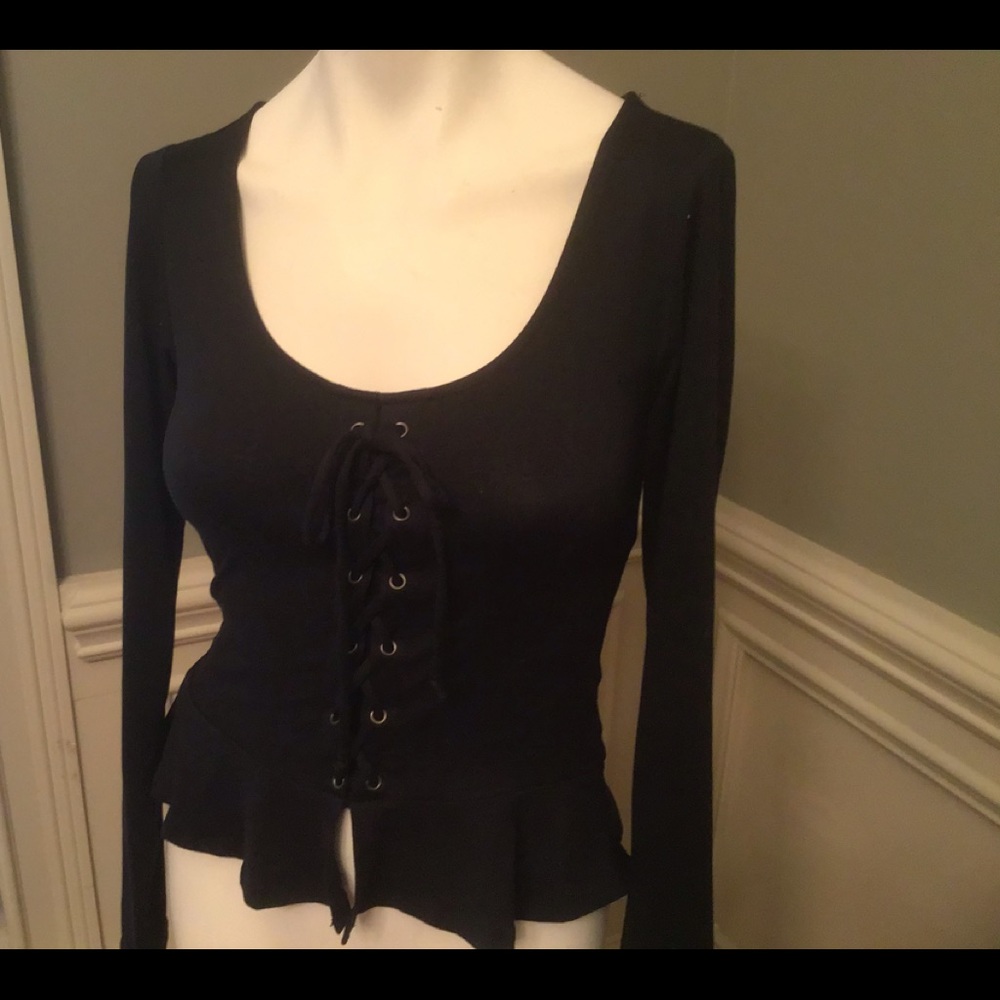 Black knit long sleeve top. Small, Aeropostale.